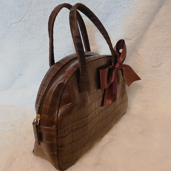 Victoria Secret Crocodile Vintage Leather Handbag - Picture 6 of 7